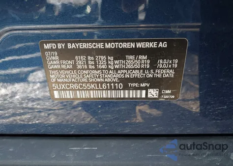 2019 BMW X5 xDrive40I from USA, damaged, VIN 5UXCR6C55KLL61110